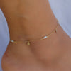 DAZZLING DROPPED PEARS & BEADS GOLD ANKLET