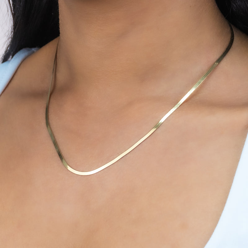 Herringbone Gold Chain Under 5000 24K Yellow Gold Herringbone