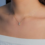 YELLOW 3D LETTERS DIAMOND NECKLACE