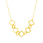 LINKED SQUARES GOLD NECKLACE