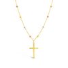 CROSS BEADS GOLD NECKLACE