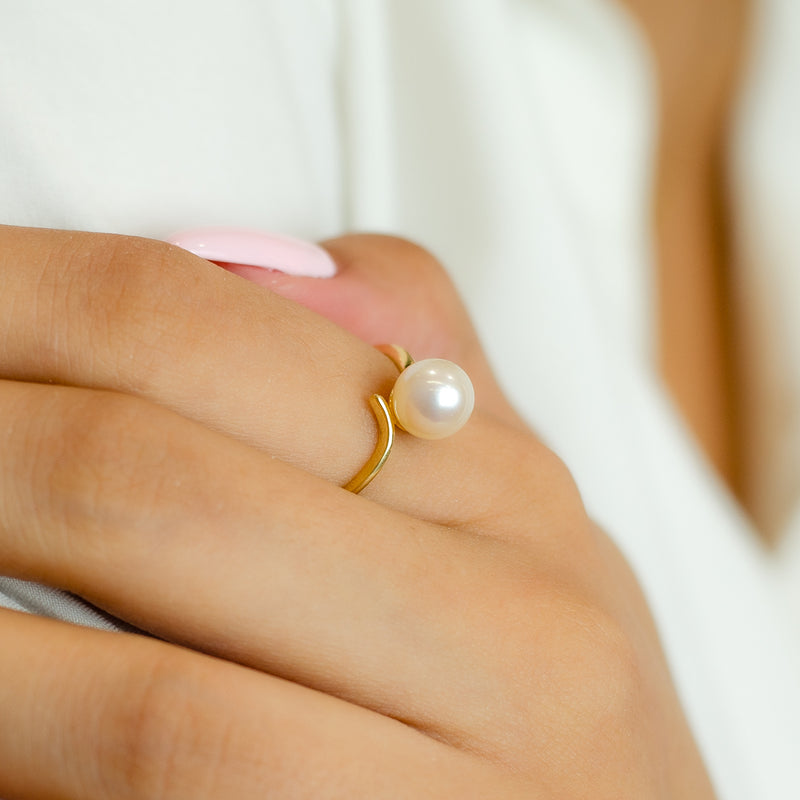 ONE PEARL GOLD RING - Main Image