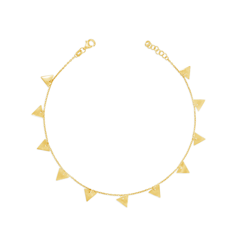 DROPPING TRIANGLES GOLD ANKLET