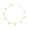 LINE OF DROPPING STARS GOLD ANKLET