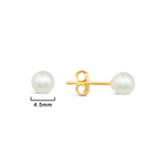 ONE PEARL STUD GOLD EARRING