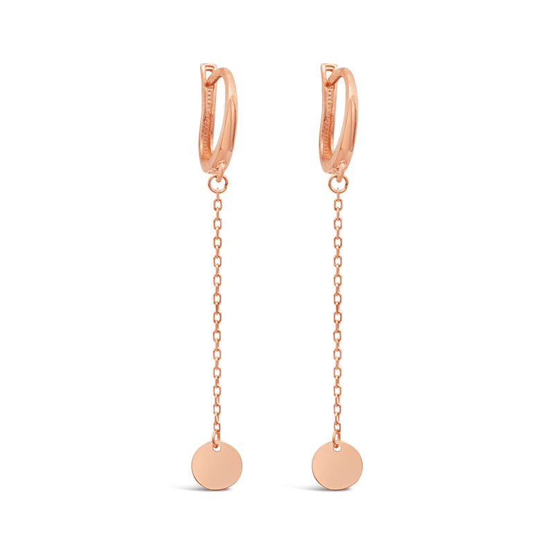DROPPED CIRCLE GOLD EARRING