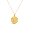 DOUBLE FACED TAURUS HOROSCOPE GOLD NECKLACE