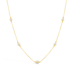 SEPARATED PEARLS GOLD NECKLACE