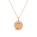 DOUBLE FACED PISCES HOROSCOPE GOLD NECKLACE