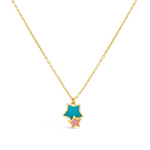 KIDS' DOUBLE STARS GOLD NECKLACE