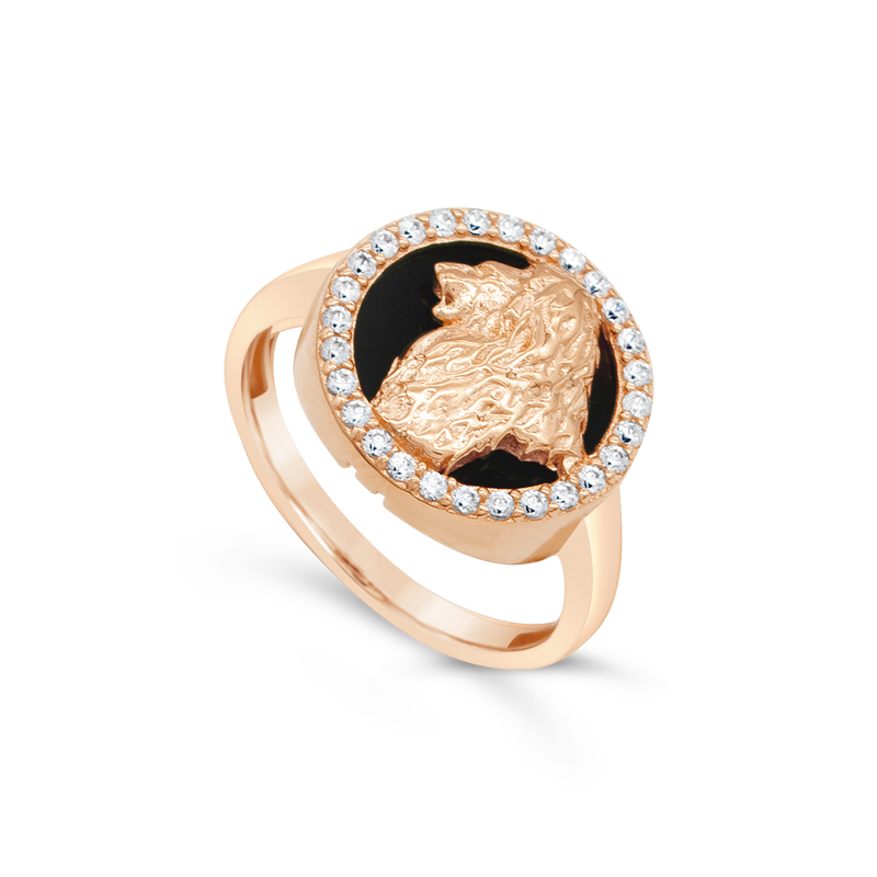 CZ LEO HOROSCOPE GOLD RING