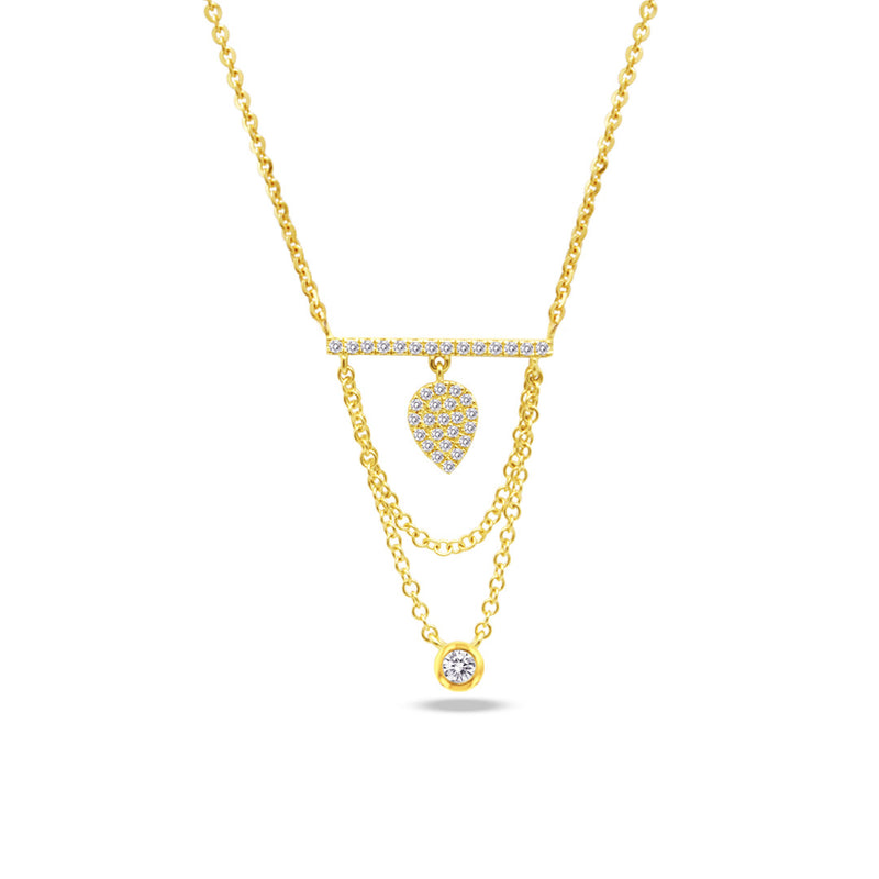 GOLDEN DROPPED CHAIN DIAMOND NECKLACE