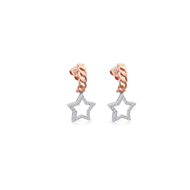 RADIANT GOURMET STAR STUD DIAMOND EARRING