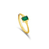 RECTANGULAR STONE WITH BEADS GOLD RING