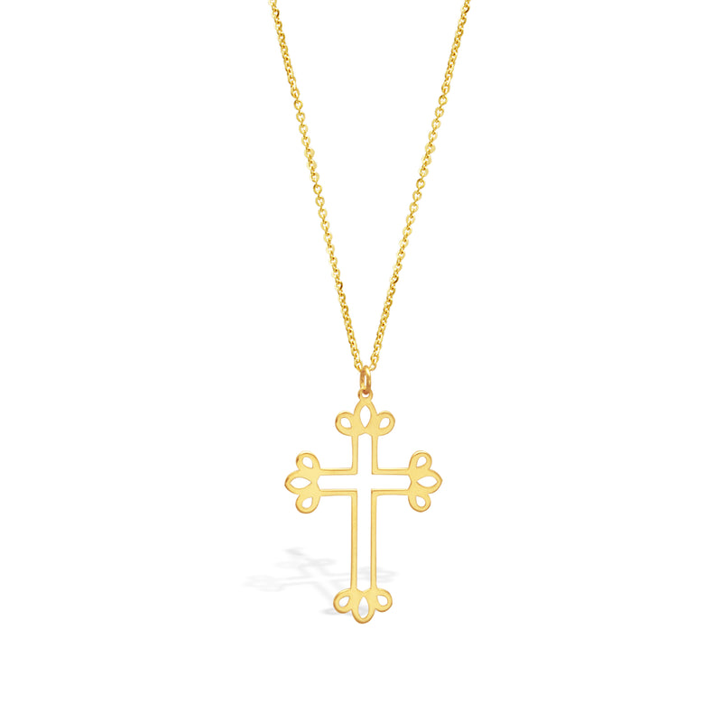UNIQUE STYLE CROSS GOLD NECKLACE