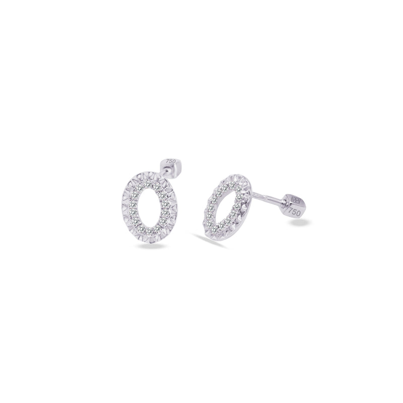 HOLLOW CIRCLE STUD DIAMOND EARRING