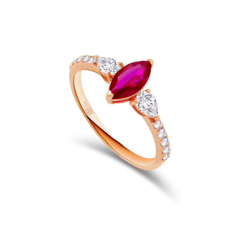 MARQUISE RUBY RADIANT DIAMOND RING