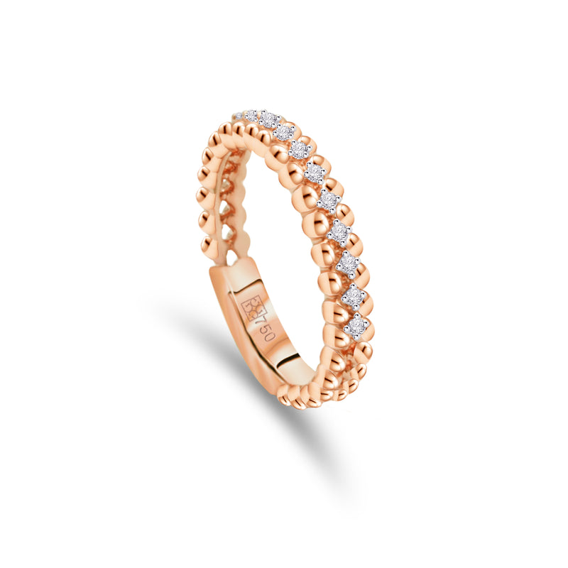BRIGHT BAND OF BEADS DIAMOND RING