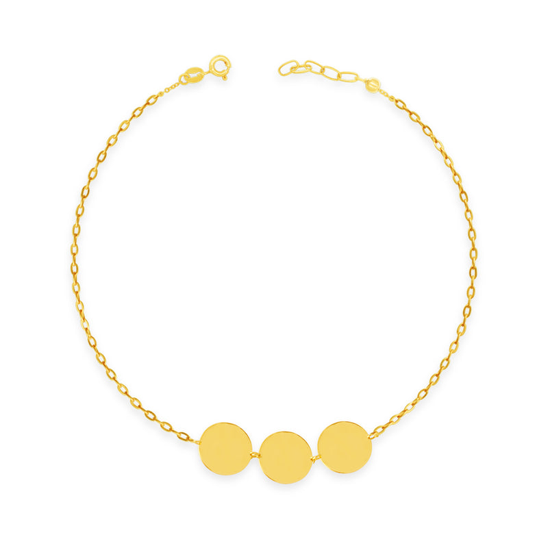 TRIO-CIRCLES GOLD BRACELET