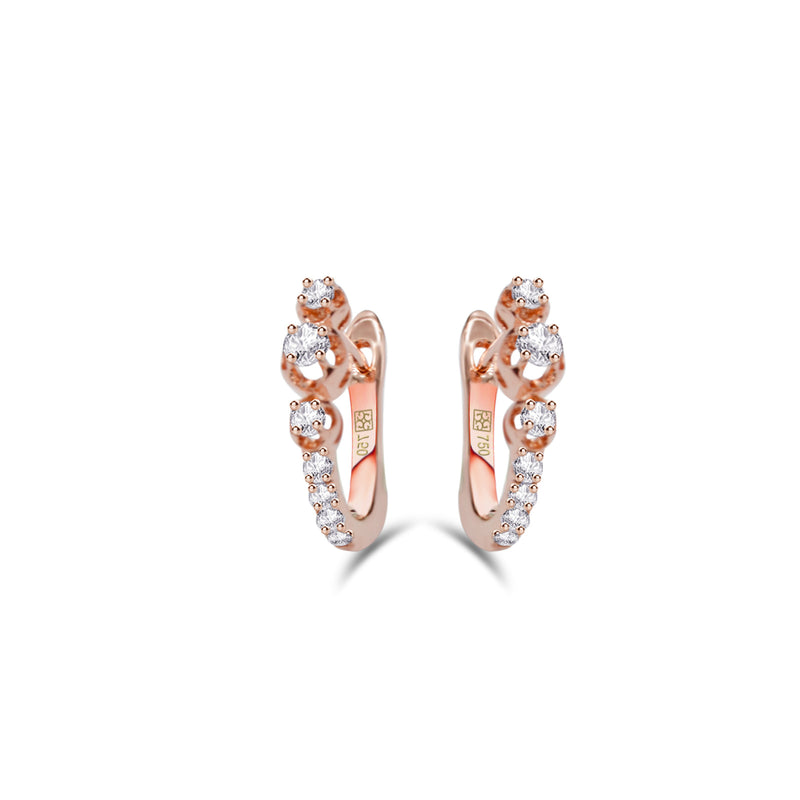 ROSE ENGLISH LOCK DIAMOND EARRING