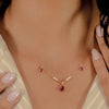 TRIO-RUBY DROPS DIAMOND NECKLACE
