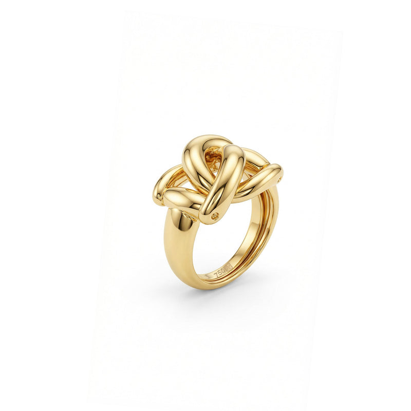 FLEXIBLE KNOT DESIGN GOLD RING