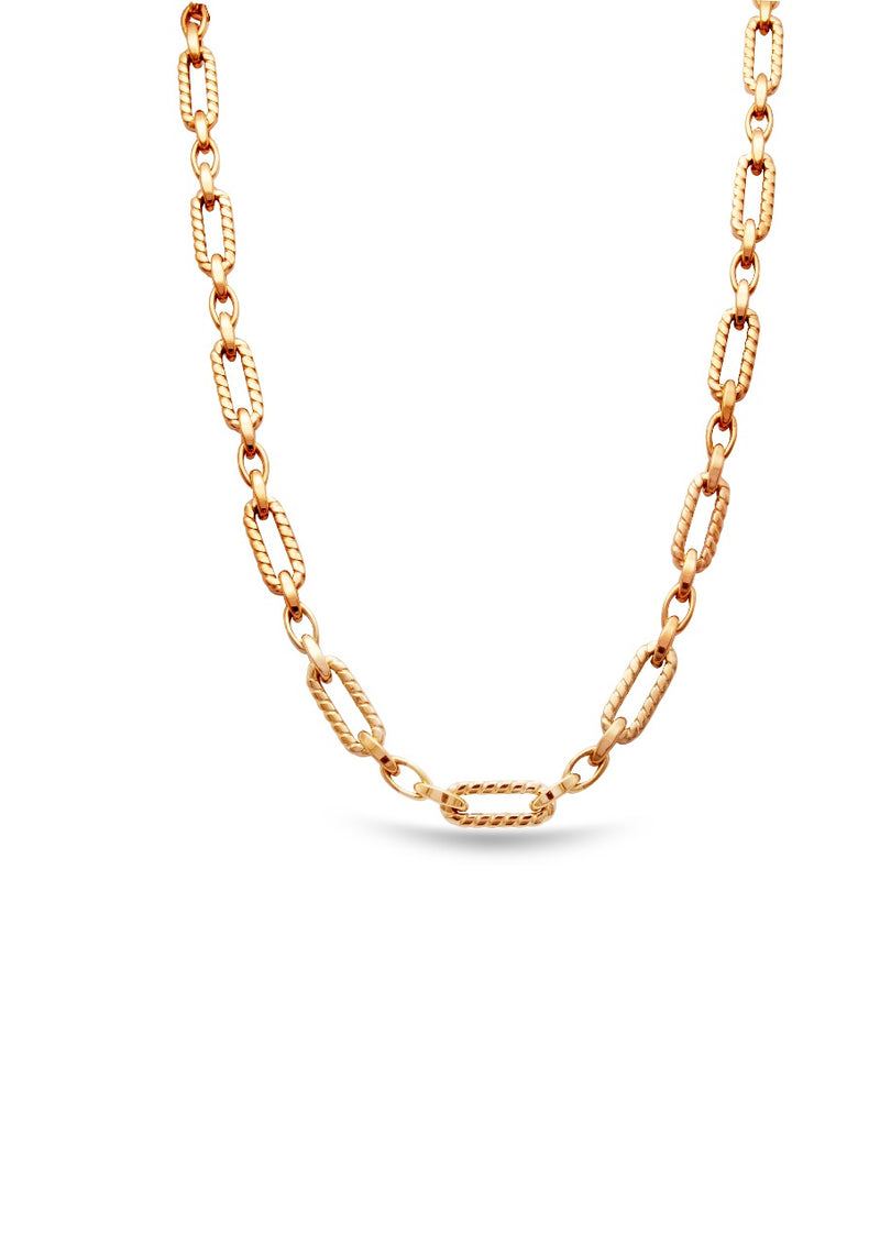 ROPPED ROSE LINKS GOLD CHAIN