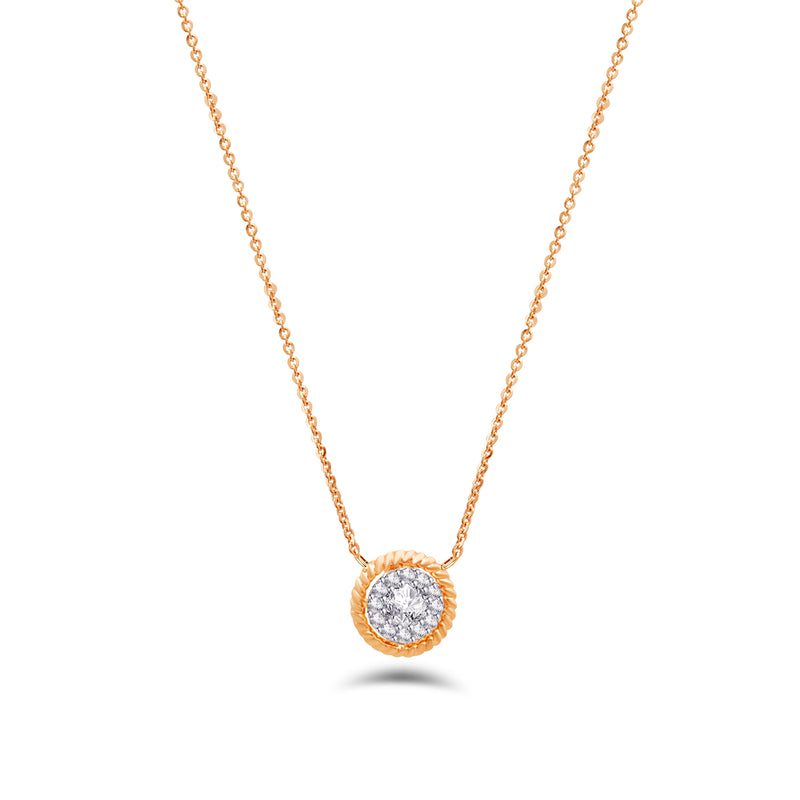 ROSE ROUND CUSHION DIAMOND NECKLACE