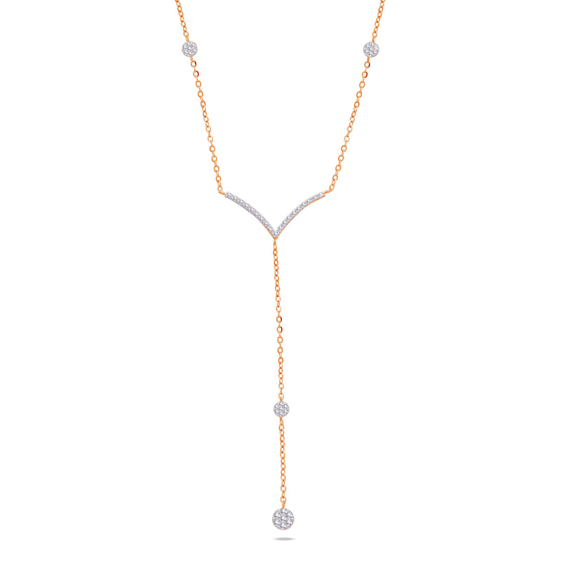 Y-SHAPE WITH DROPPED CIRCLE DIAMOND NECKLACE