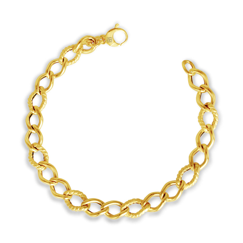 CLASSIC BEADED LINKS GOLD BRACELET