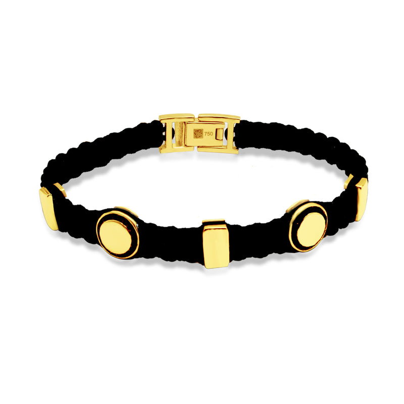 MEN'S STRING ROUND PIECES GOLD BRACELET