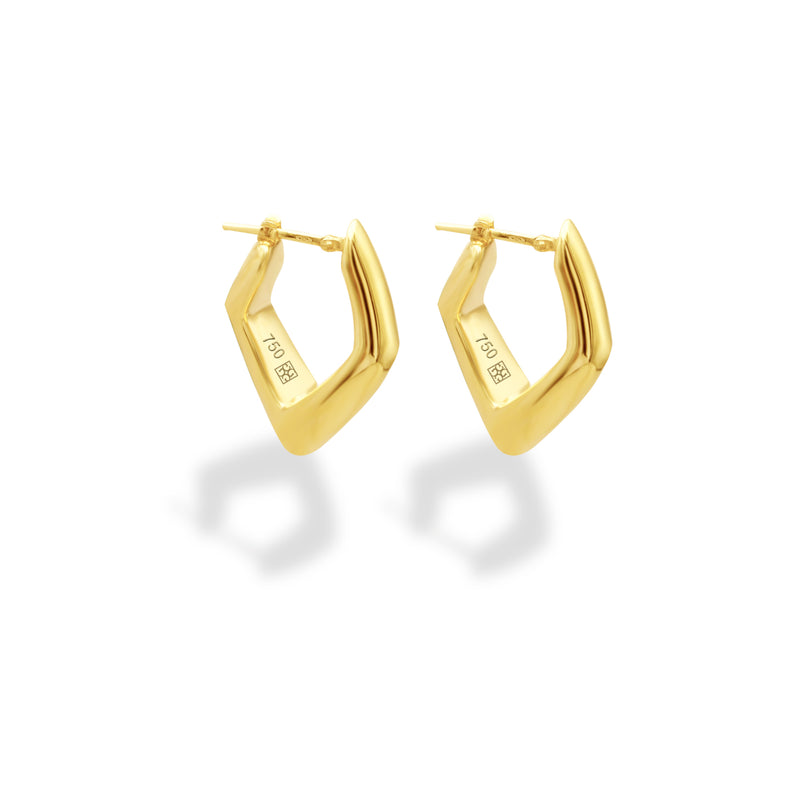 TRIANGLE HOOP GOLD EARRING