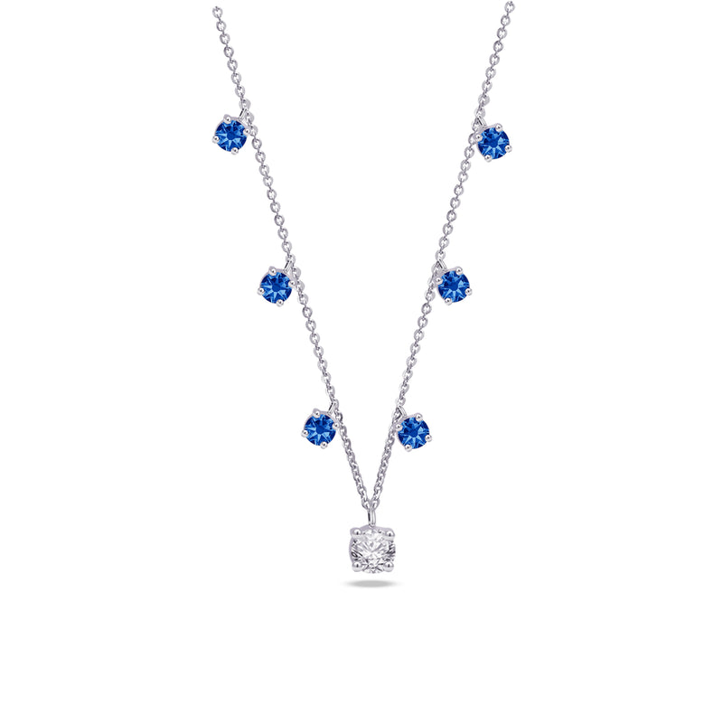 CLASSIC COLOURED SQUARE DIAMOND NECKLACE