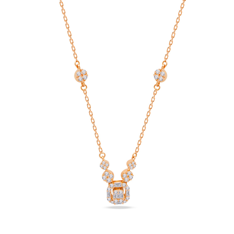 BAGUETTE DROP ROSE DIAMOND NECKLACE