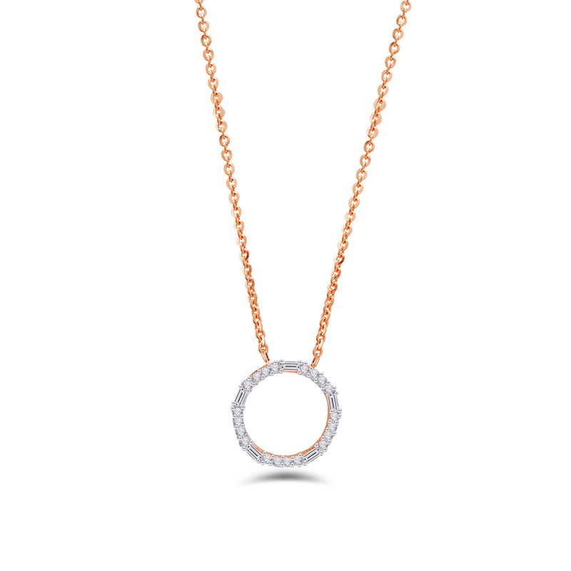 SPARKLING HOLLOW CIRCLE DIAMOND NECKLACE