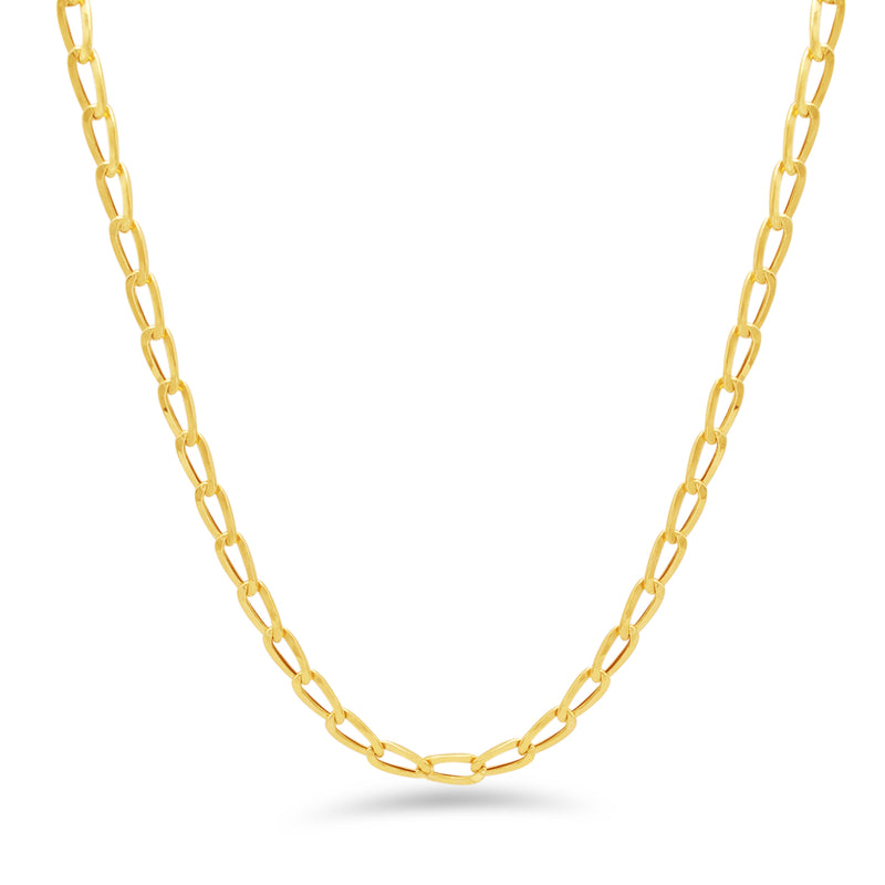 CURVED PAPER-CLIP GOLD CHAIN
