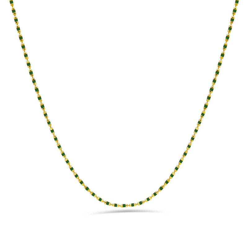COLOURED BEADED GOLD CHAIN