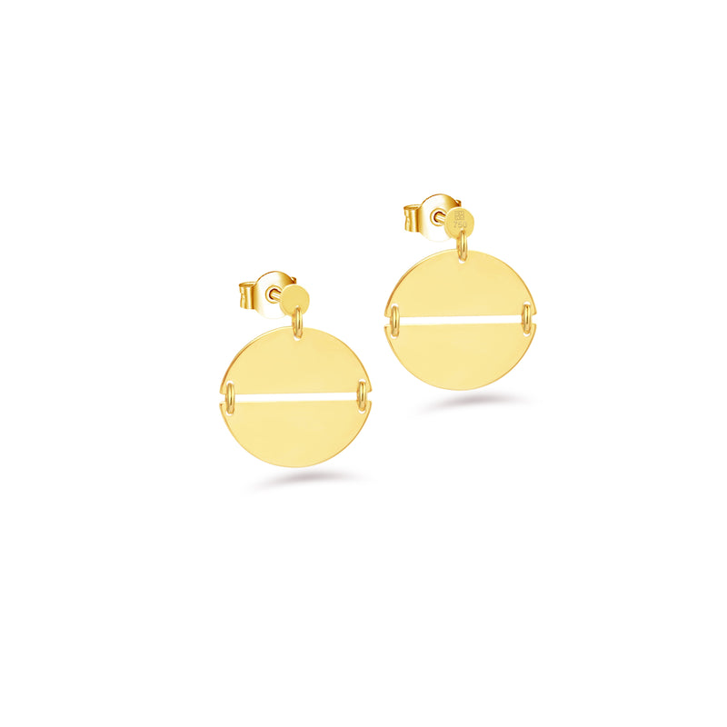 FOLDED STUD GOLD EARRING