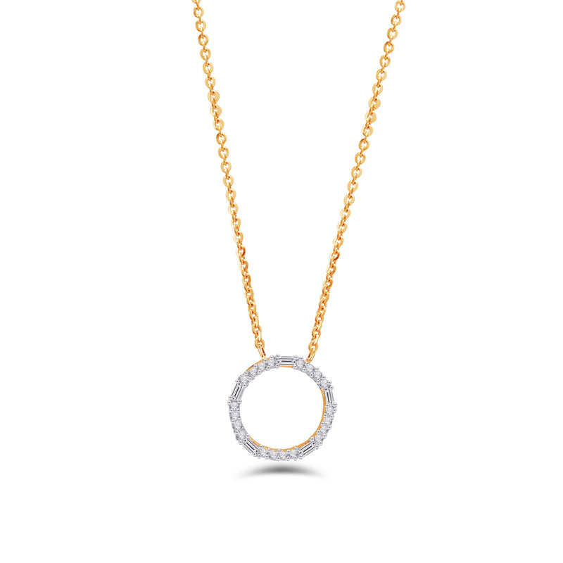 SPARKLING HOLLOW CIRCLE DIAMOND NECKLACE