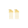 DROPPED CHAINS STUD GOLD EARRING