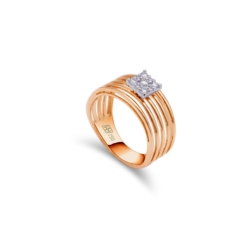 ROSE MULTIPLE LINES DIAMOND RING