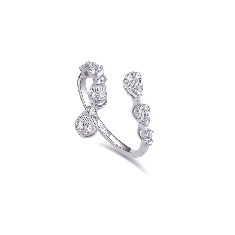 ATTACHED LOOPED PEARS DIAMOND RING