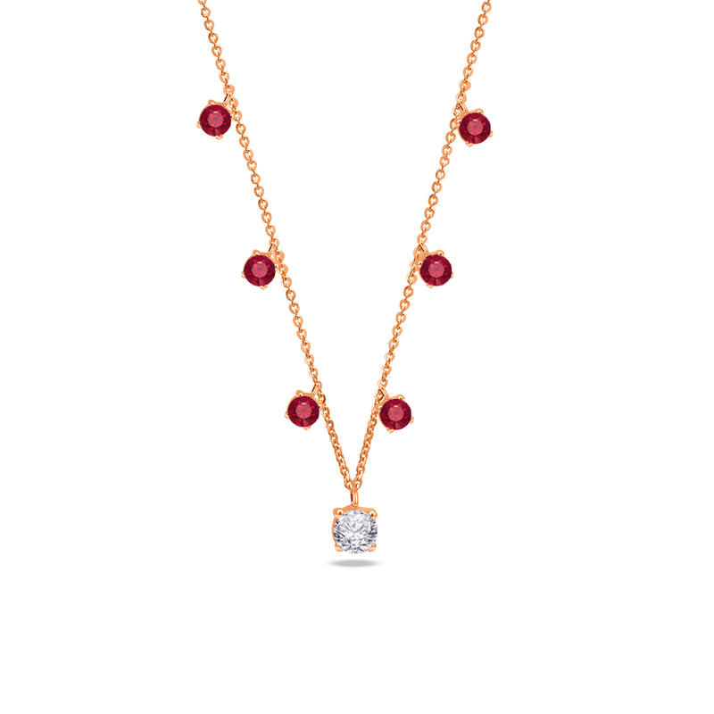 CLASSIC COLOURED SQUARE DIAMOND NECKLACE