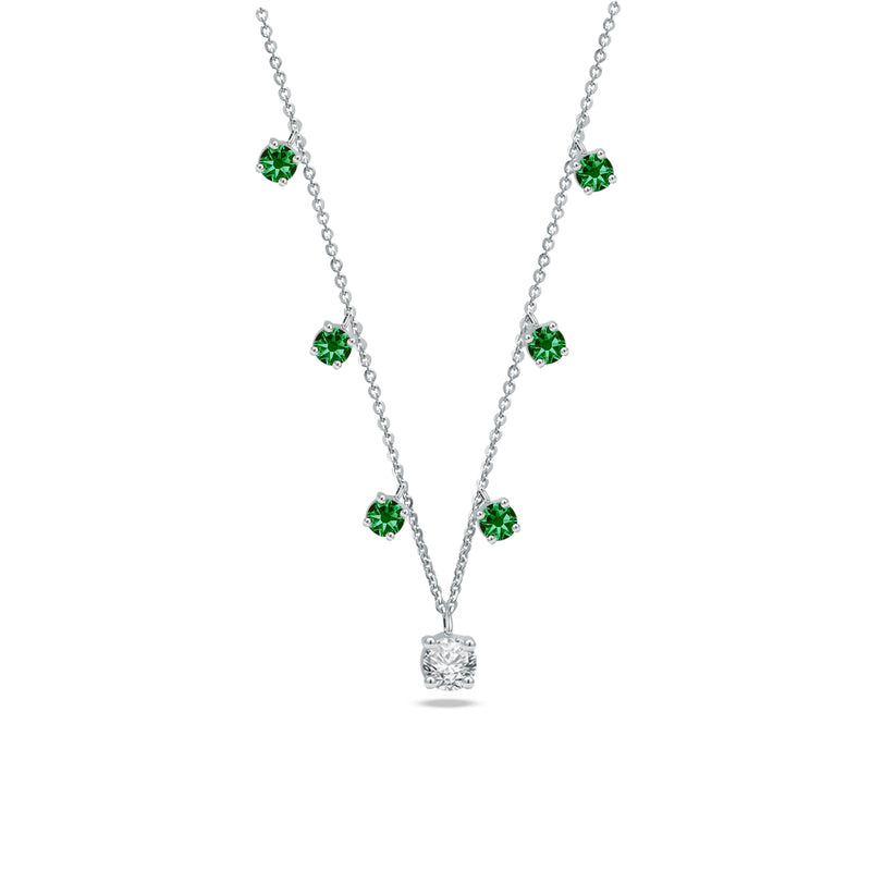 CLASSIC COLOURED SQUARE DIAMOND NECKLACE
