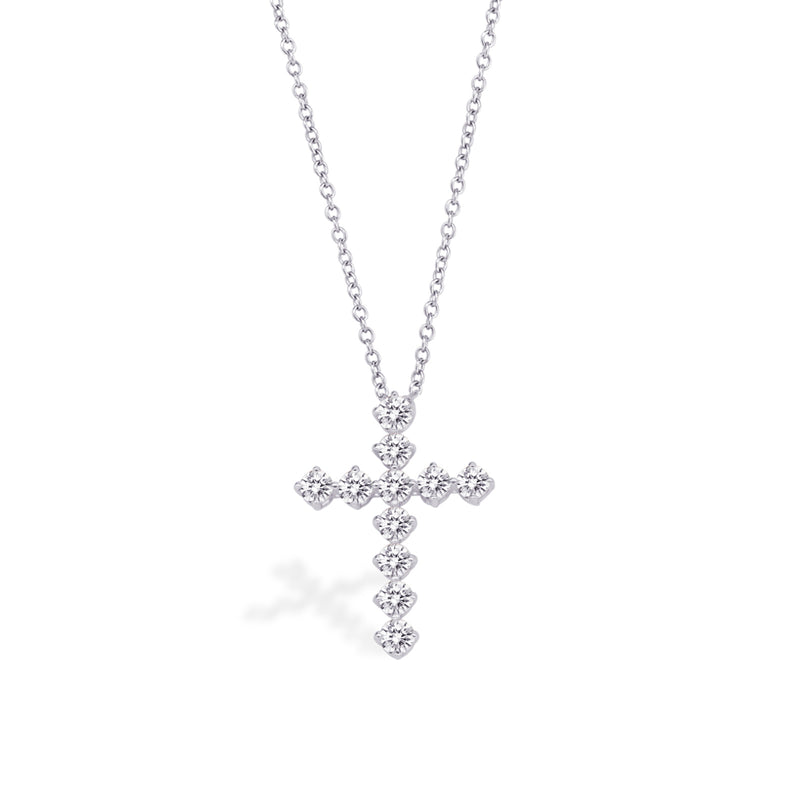 RADIANT CROSS PENDANT DIAMOND NECKLACE