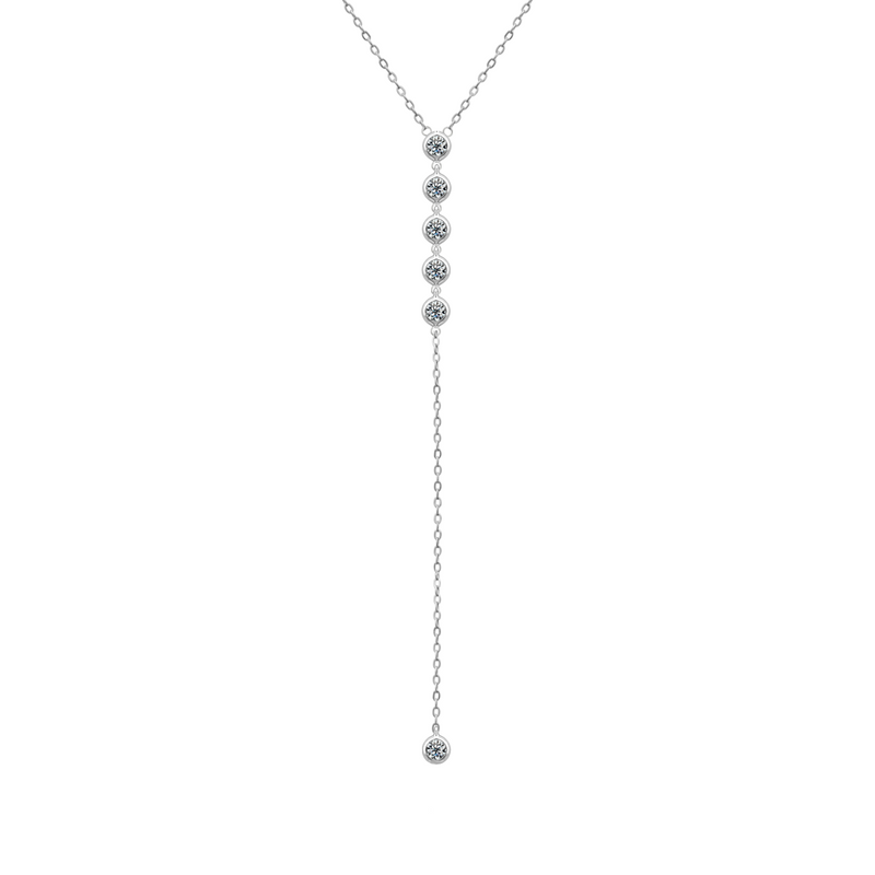 SPARKLING Y-SHAPE DIAMOND NECKLACE