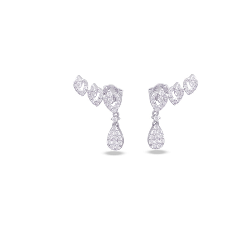 MULTI-PEAR SHAPES STUD DIAMOND EARRING