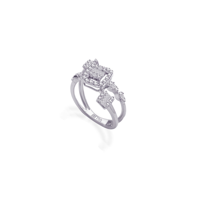 X-SHAPED SQUARE DIAMOND RING