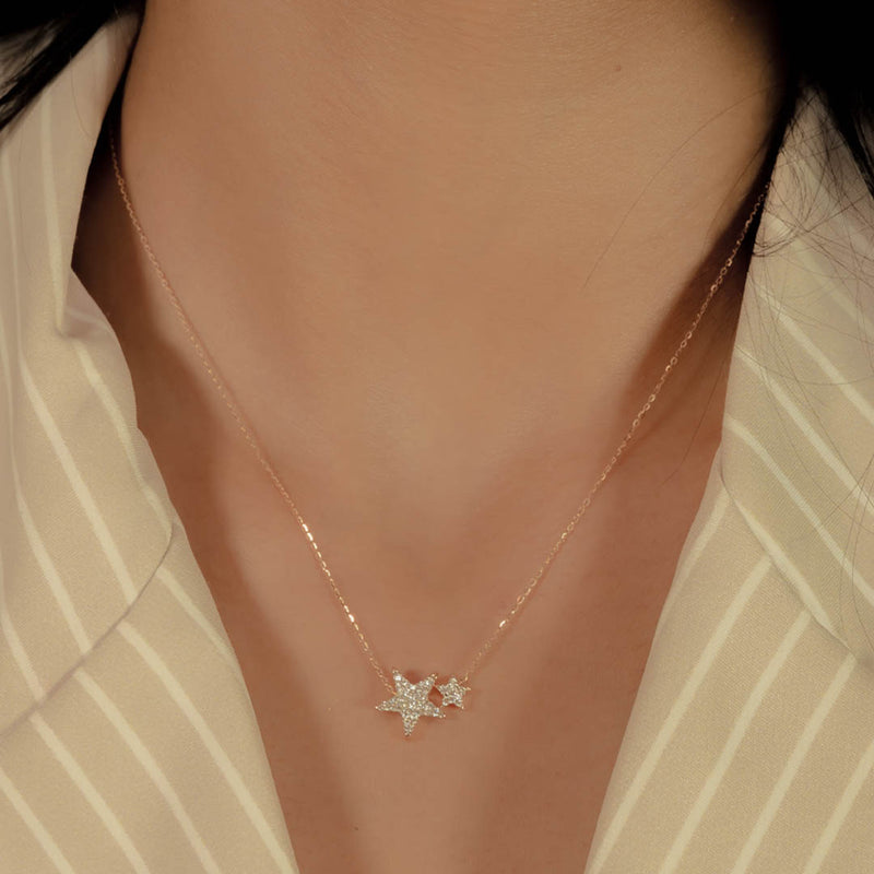 CLASSIC DUO STARS DIAMOND NECKLACE