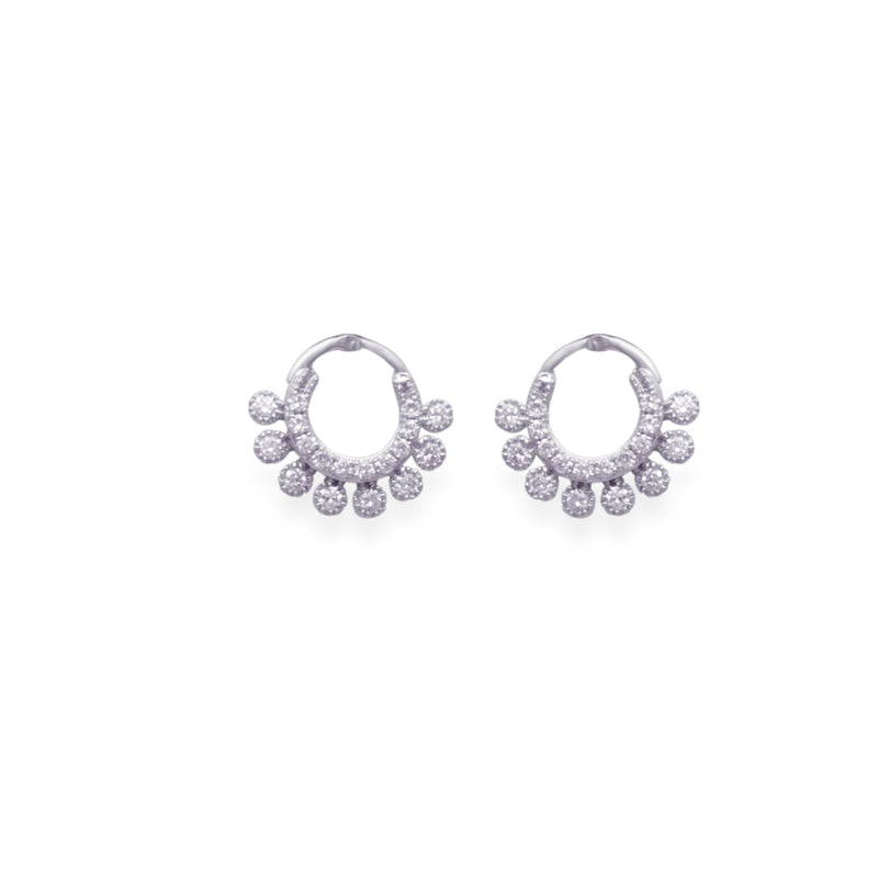 RADIANT CIRCLES HOOP DIAMOND EARRING